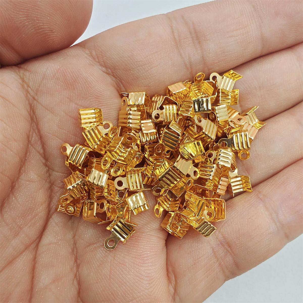 

100 шт., два варианта, тисненая застежка-застежка, пряжка, аксессуары для изготовления ожерелья, браслета, ювелирного изделия, шнур, наконечник, ювелирные аксессуары