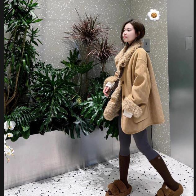 Winter Warm Women  Jacket Loose  Fleece Lined Thick Coat Outerwear