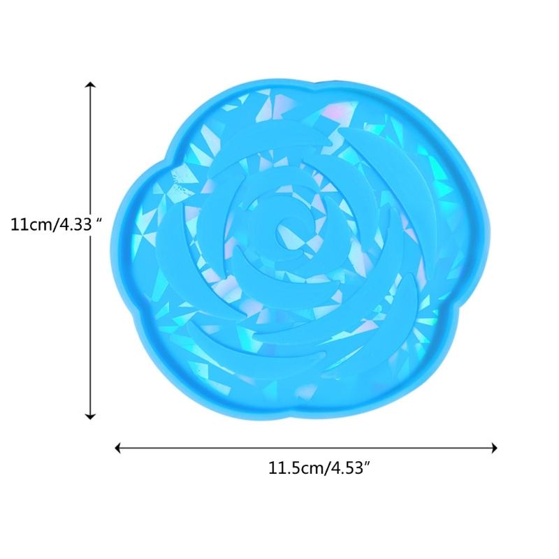 Coaster Molds Cup Pad Molds Rose Flower Shaped Epoxy Resin Molds Silicone Material for DIY Making Coaster Artworks