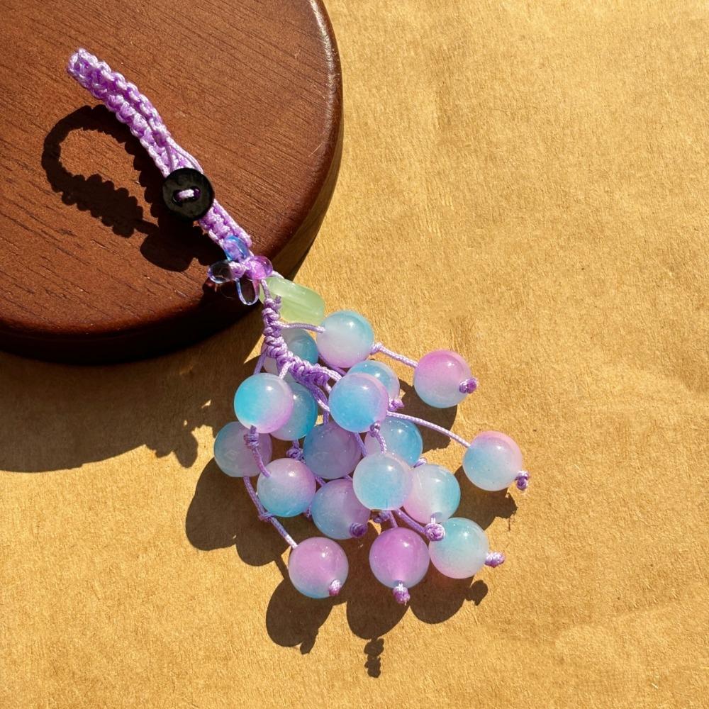 Chinese Style Lucky Pendant Cute Grape Design Bag Hanging Ornament Key Chain Birthday Gift