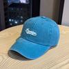 New letter embroidered yellow cap women's spring wide brim big face small soft top baseball hat