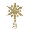Snowflake Tree Topper Gold Red Glittered Iron Star for Christmas Tree Easy Installation Festive Decoration for Holiday Parties