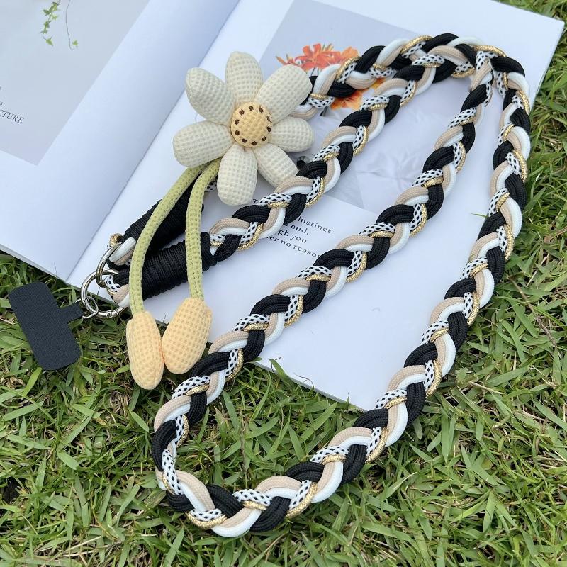 Twist Woven Sunflower Lanyard Long Crossbody Lanyard With A Variety Of Matching Ways Mobile Phone Outdoor Audio Key