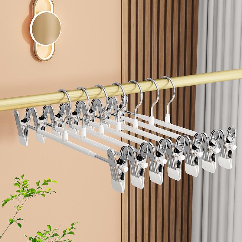 Stainless Steel Non-Slip Clip Hanger for Pants and Skirts - Traceless Plastic Dipped Storage Solution
