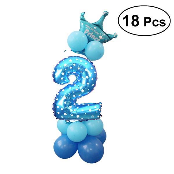 Buy 18pcs Foil Stand Up Number Balloon DIY Set for Baby Shower Birthday Party Celebration at