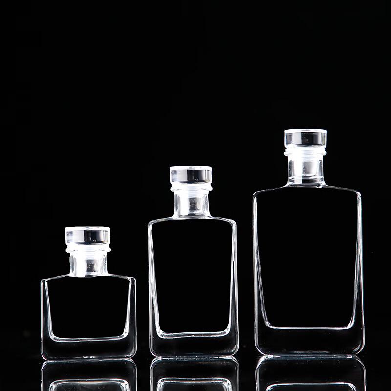 Handun Transparent Glass Bottle with Glass Cap