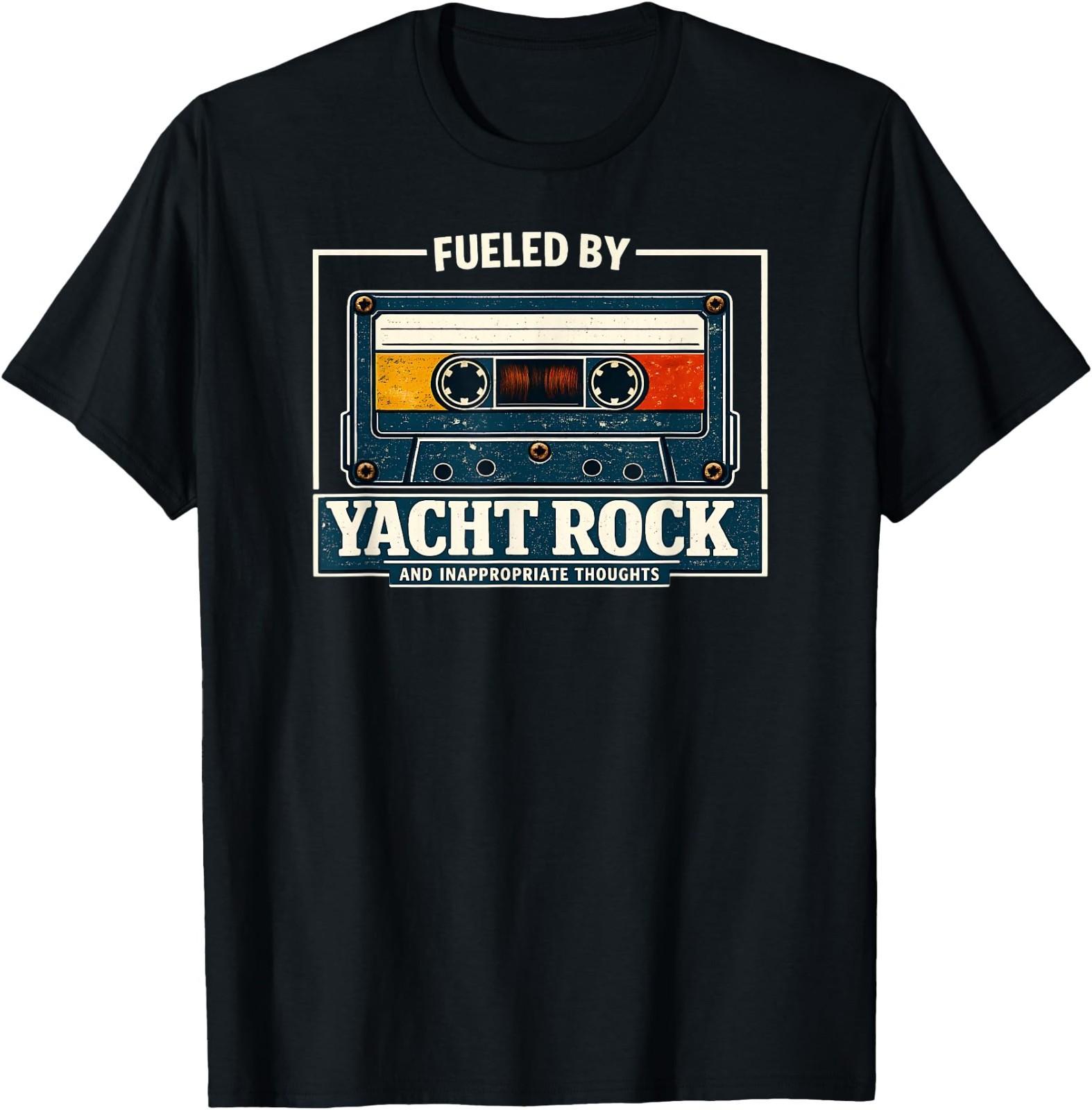Fueled by Yacht Rock Retro Cassette Tape Humor T- Unisex T-Shirt S