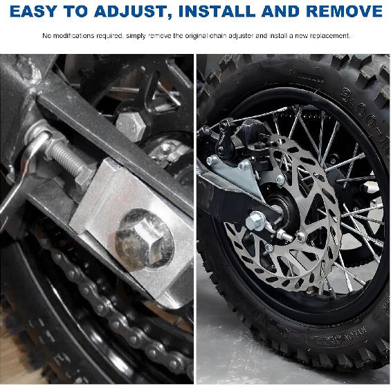 2 PCS Rear Chain Adjusters, Motorcycle Rear Chain Axle Adjusters Replaces 95014-10010, Metal Chain Tensioner for CT70 XR75 XR50R CRF80F CRF100F XL75,