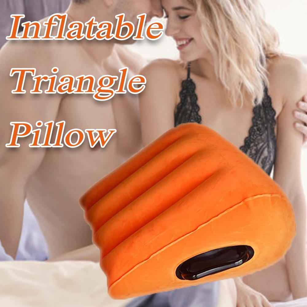 Inflatable Triangle Pillow Couples Toy For Deeper Position Support Ramp Cushion Furniture Adult Sex Toy For Men Women Couples