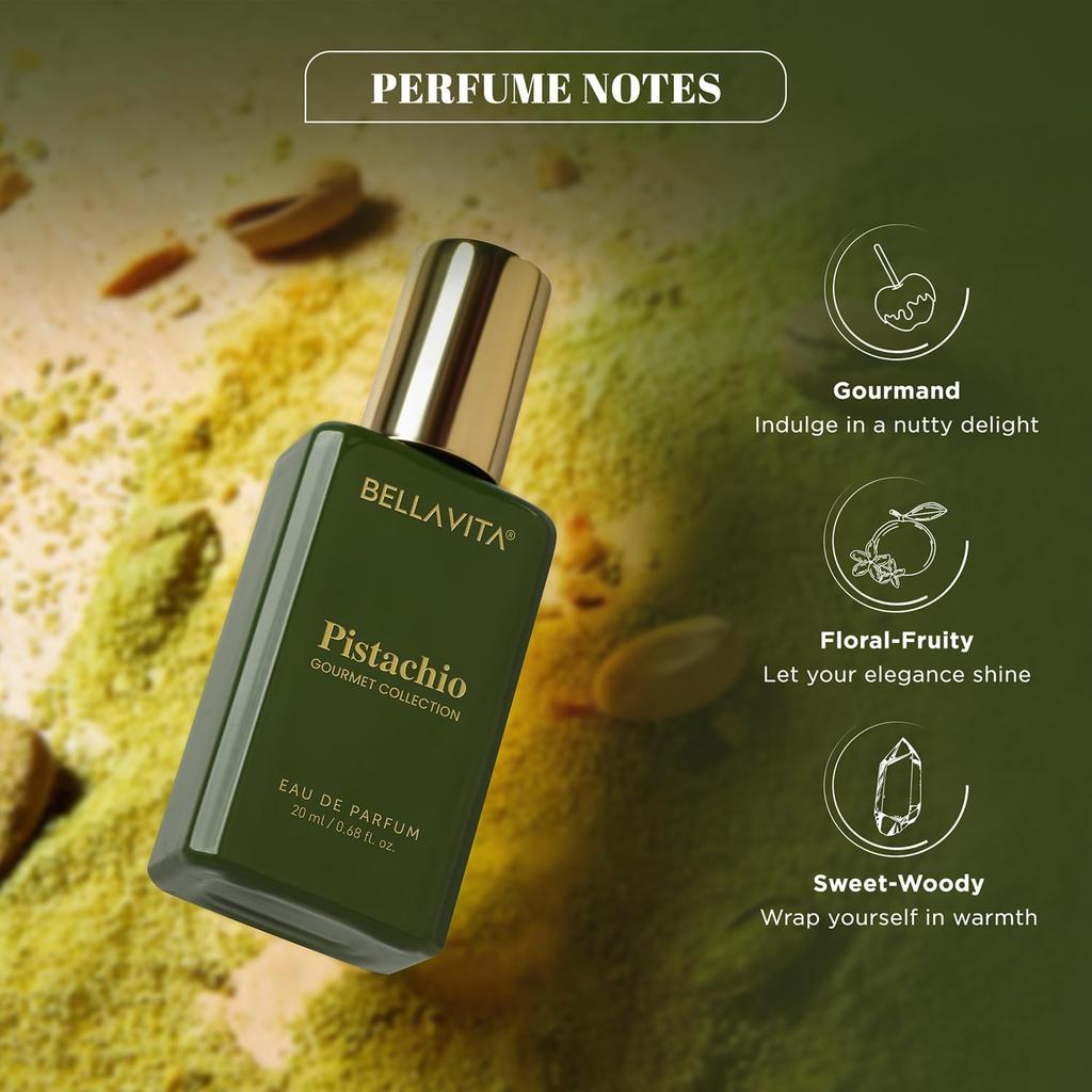 Bellavita Gourmet Collection Gift Set 3x20ml Long Lasting Perfume for Men and Women Vanilla Mango White Musk Fruity Fragrance