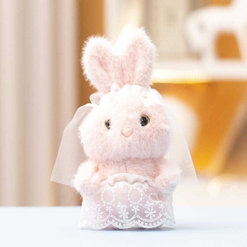 

Плюшевая подвеска-кролик в кружевном платье и черном жилете для украшения свадеб, подарок Wedding