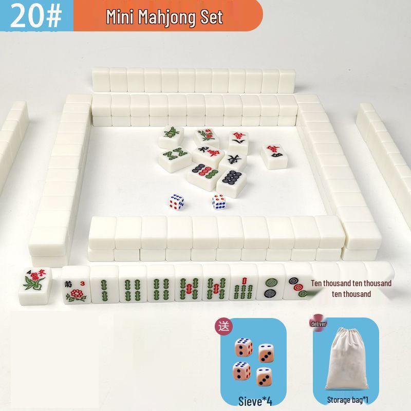 Compact Hand-Rubbed Mini Mahjong Set for Travel & Outdoor Use