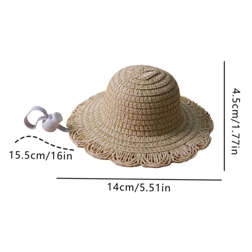 Pet Headwear Sun Protection Pet Straw Hat Lightweight Mini Size Pet Sun Hat Breathable Decorative Dog Hat Pet Decoration
