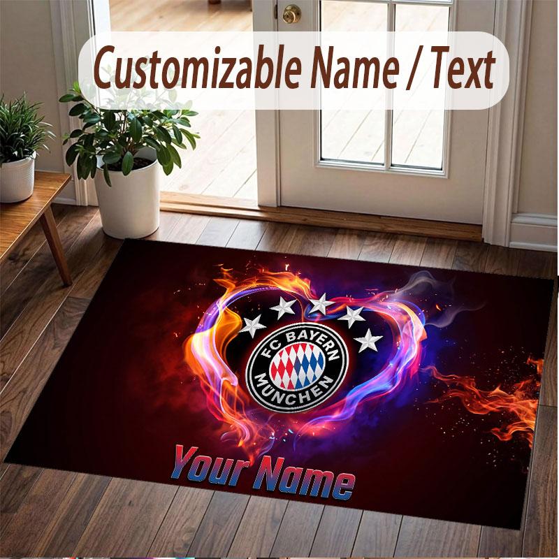 Custom Rug Bayern Munich Pattern Print Name Text Soft Non‑Slip Floor Carpet for Home Indoor Decoration