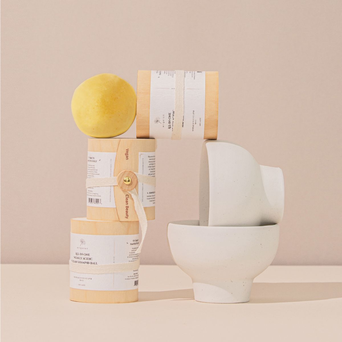 All-in-One Vegan Shampoo Bar Beauty Ball - Pumpkin + Birch Package