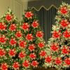 Artificial Flowers with Glittering Double Layer Layered Tree Decorations with Lush Green Foliage New Year Tree Toppers Reusable Holiday Decorat