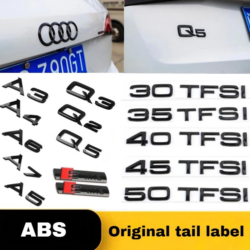 2026 Car Rear Trunk Emblem Sticker For Audi A3 A4 A5 A6 A7 A8 Q3 Q5 Q7 Original Size Quarrto Sline Emblem ABS Black Refit Accessories