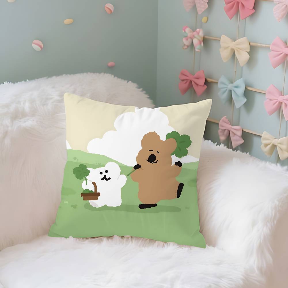 Korea D-Dinotaeng Cute Pillow Case Throw Pillow Cover Nordic Vintage Style Cushion Covers Home Living Room Sofa Couch Seat