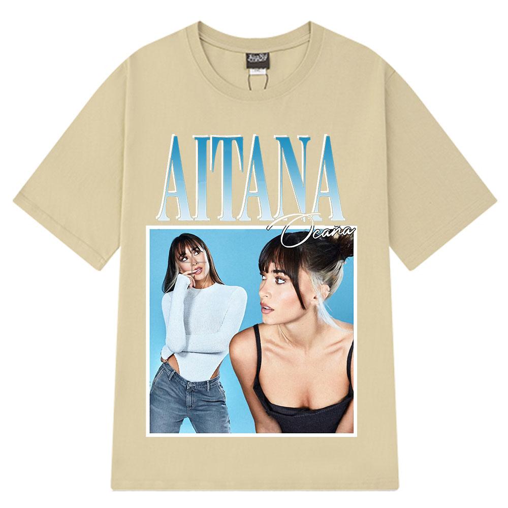 Singer Aitana Ocana Fashion Graphic T Shirt Men Women Harajuku T-shirts Cotton Aesthetic Short Sleeve O-Neck T Shirts Streetwear