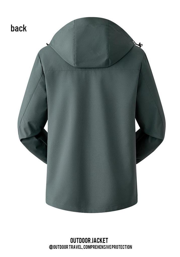 Lightweight Waterproof Hooded Shell Jacket for Couples - Trendy Outdoor Mountaineering Wear