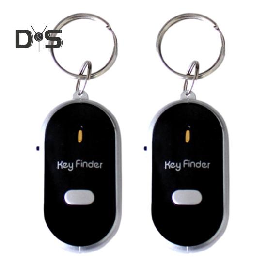 2Pcs Key Finder Keychain Whistle Remote Control Flashing Key Tracker Device Portable Waterproof Anti-lost Key Ring Holder