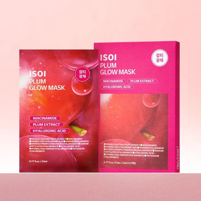 Isoi Plum Glow Mask 23ml (Set, 5 sheets)