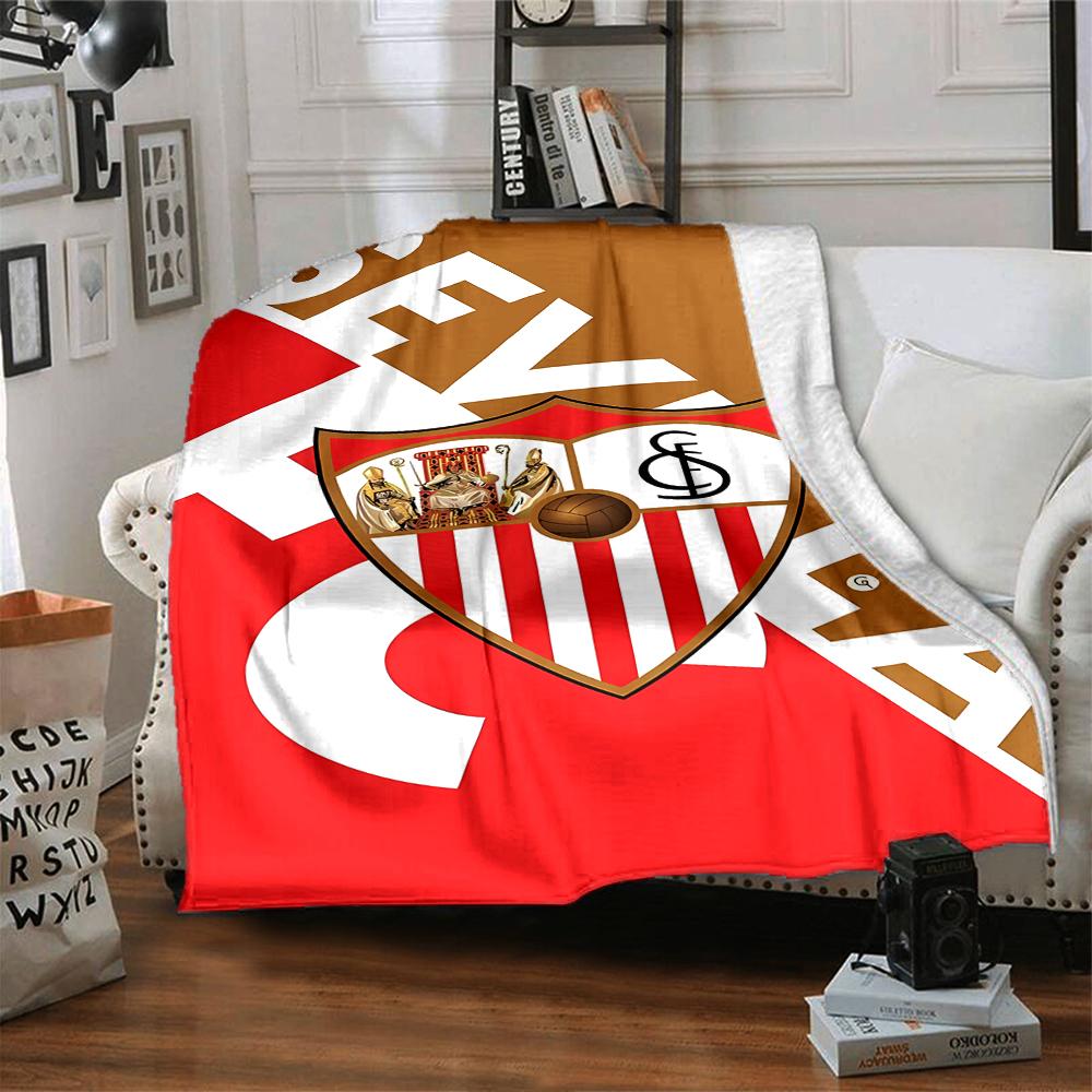 1pc Blanket - Seville Logo Print Design,Lightweight Blanket for Sofa,Bed- Soft &Warm,Gift for All Seasons