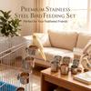 Stainless Steel Bird Feeding Bowl with Clamp, Parrot Food Water Cup,Cage Mounted Feeder Dish for Cockatiel Budgie Lovebird Finch