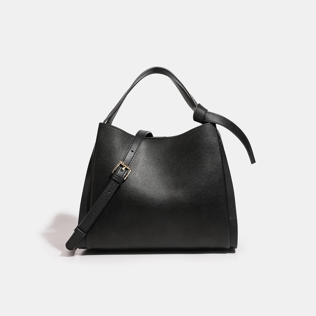 Real Leather Women's Versatile and Fashionable Large Capacity Handbag, New Cowhide High-end Sensory Vegetable Basket, Crossbody Bucket Bag