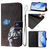 For iPhone 15 Pro Max Case Pattern Printing Wallet Phone Cover with Strap