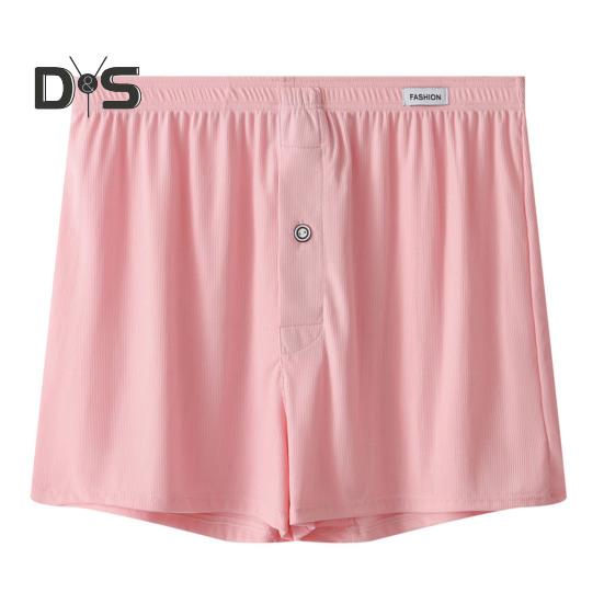 

Мужское нижнее белье-боксеры с эластичной резинкой на талии, шорты со средней посадкой, однотонные широкие свободные трусы с пуговицами Fly Ice, шелковые тонкие трусики L розовый