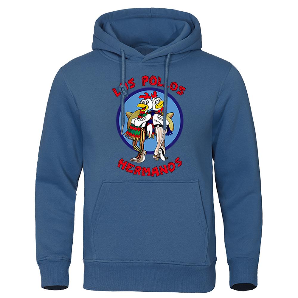 Men's Hoodies Loose Oversized Letter Print LOS POLLOS Hermanos Male Sweatshirts Chicken Brothers Pullovers Warm Breathable Hoody