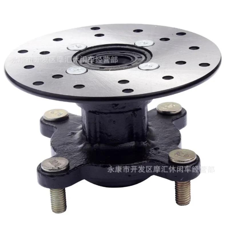 Front 15MM 4*M8 Stud Brake Wheel Hub & pad For 50cc 110cc ATV 6 7 8 Inch Rim Tire Go Kart Buggy Karting UTV Quad Bike Part 4 holes