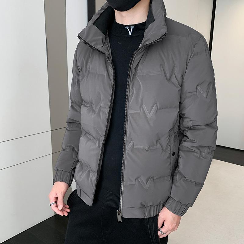 Winter Wear New Down Jacket Men's Stand Up Collar Trend Solid Color Versatile Youth Down Jacket Handsome Warm Bread Jacket Jacket