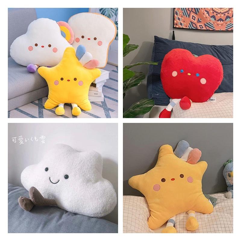 Soft And Fluffy Cloud And Star Plush Pillow Toy For Teenagers