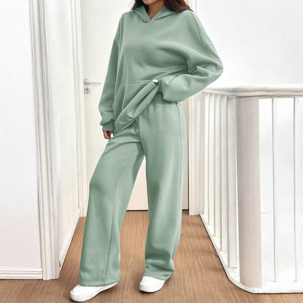 Women's Casual Warm Hoodie Casual Pants  Winter Sports Suit