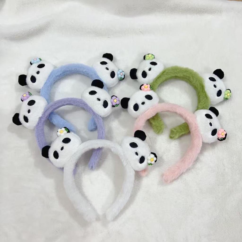 Adorable 2026 Panda Hair Accessory: Cute Round Headband & Funny Clip for Girly Wash Face Routine