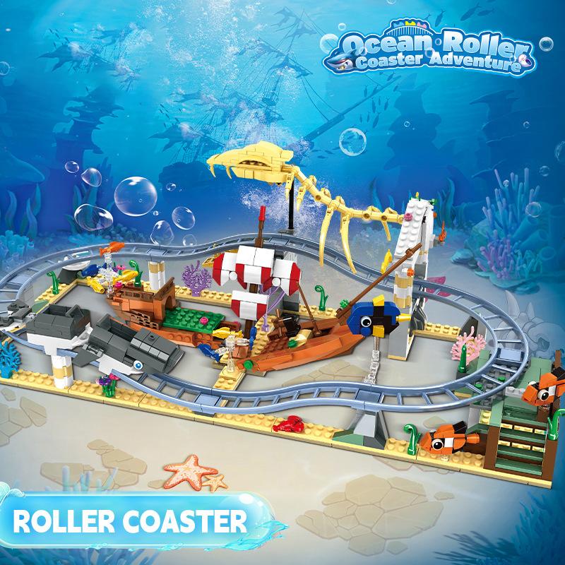 

Non-Toxic Moc Underwater World Amusement Park Building Blocks Set Roller Coaster Water Train Marine Sharks Fish Toy Children Birthday Gift Paper Instruction