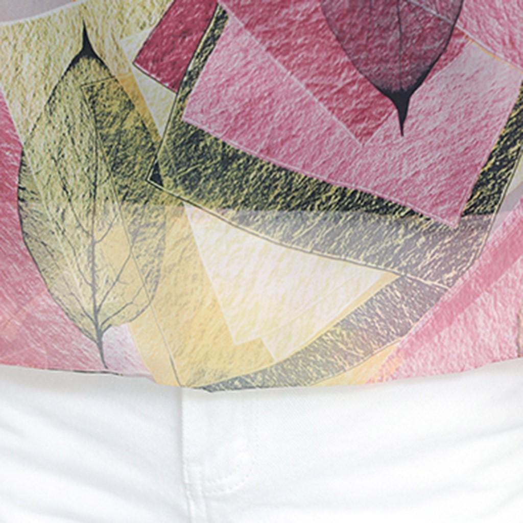 Women's  Printing Chiffon Blouse Summer  Short Sleeve  Shirt