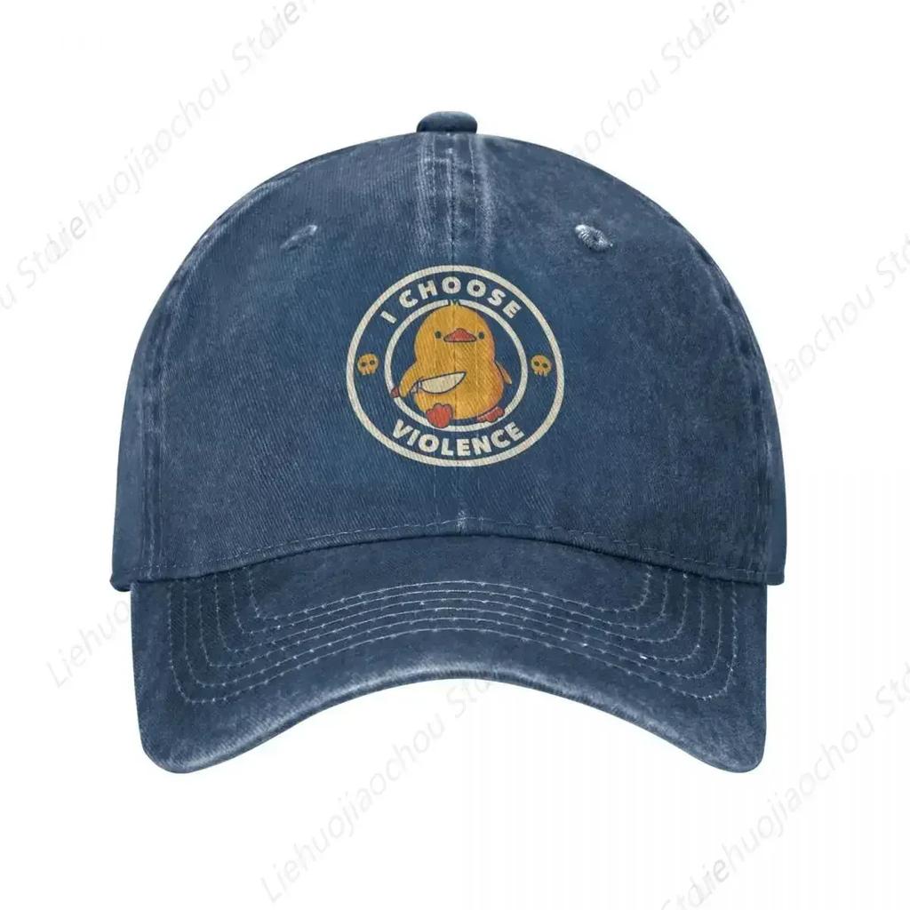 I Choose Violence Duck Unisex Baseball Cap Distressed Cotton Hats Cap Casual Outdoor Workouts Adjustable Fit Snapback Hat