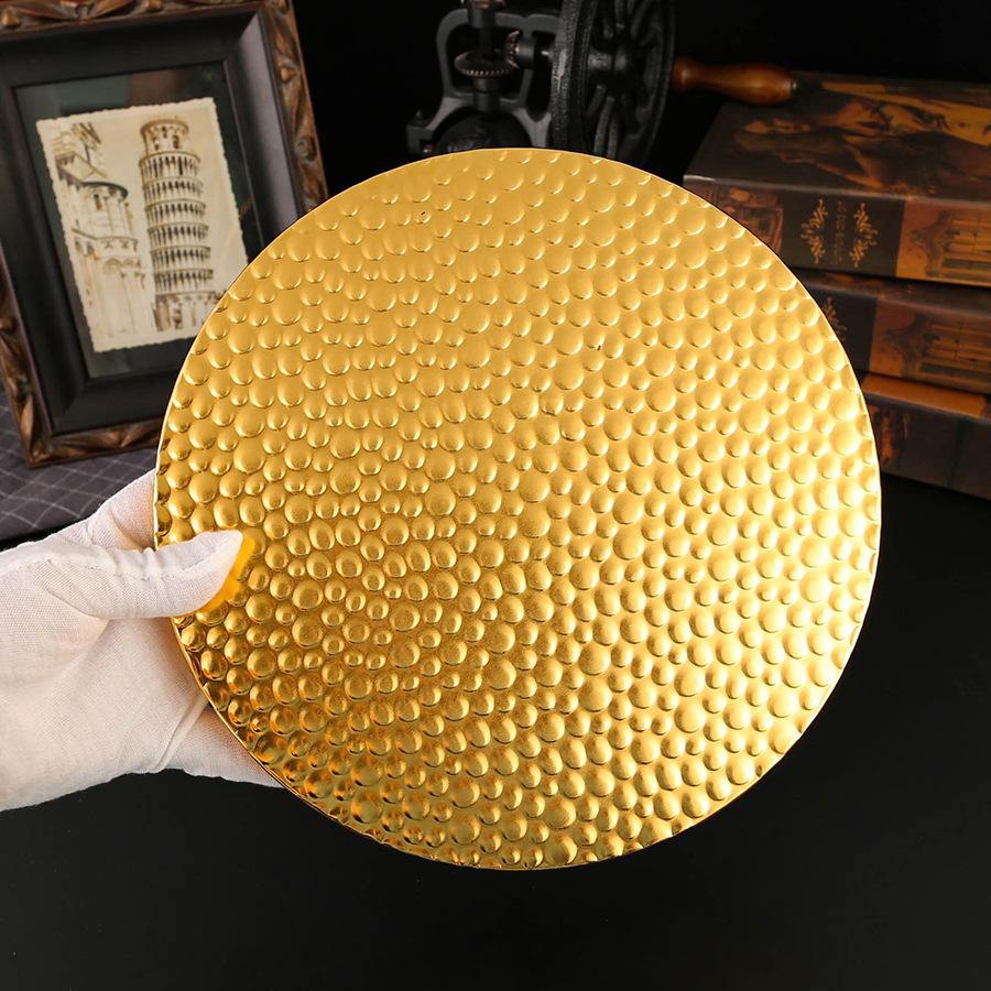 European Round Tray Tea Tray Household Light Luxury European Fruit Tray Decorative Tray Living Room Handicrafts Snack Tray Thickened