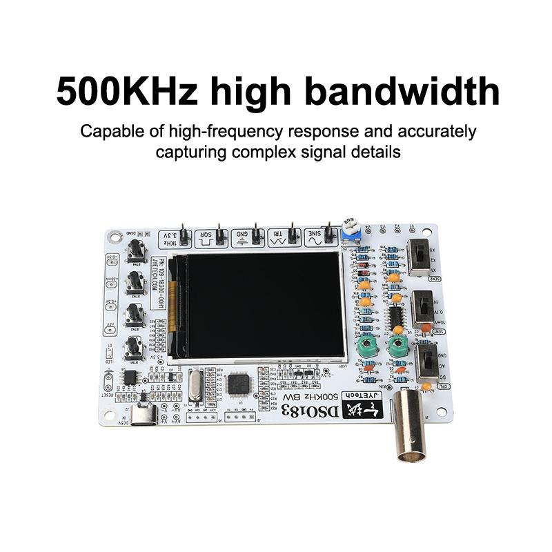 DSO183 DC 5V DIY Digital Oscilloscope Kit 0-500kHz Oscilloscope Electronic Soldering Kit Type-C Interface Suitable For Teaching