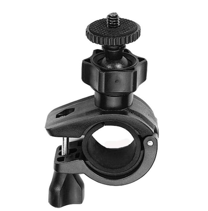 Braçadeira de metal em formato de O para câmera esportiva GoPro para bicicleta e motocicleta com suporte horizontal de cabeça dupla de 360°.