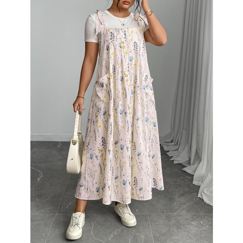 Abito a salopette casual ampio taglia grande per primavera estate, linea ad A, nuovo per donna, tinta unita, elegante, senza maniche, per festa, vacanza, abito lungo, vestiti semplici alla moda