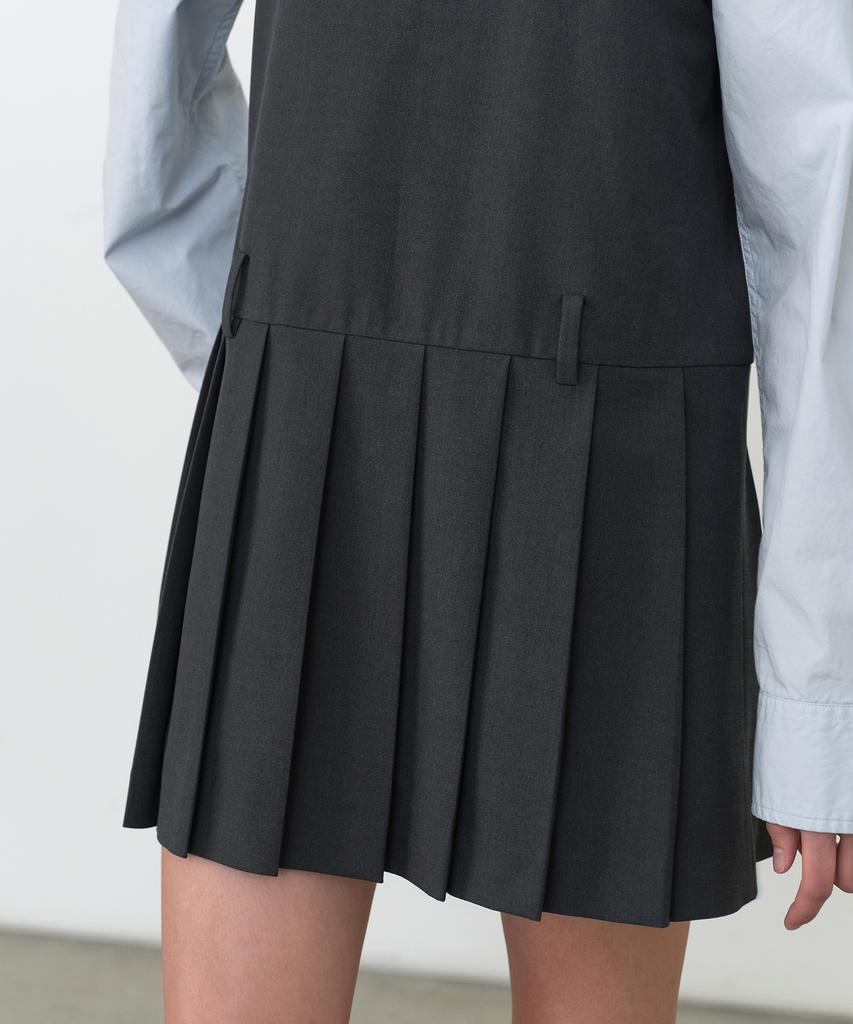 Musinsa Standard Woman Women'S Pleated Mini Dress [Gray]