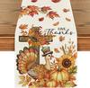 Fall Sunflower Cross Turkey Linen Table Runner Holiday Party Decor Autumn Kitchen Dining Table Runner Thanksgiving Decorations