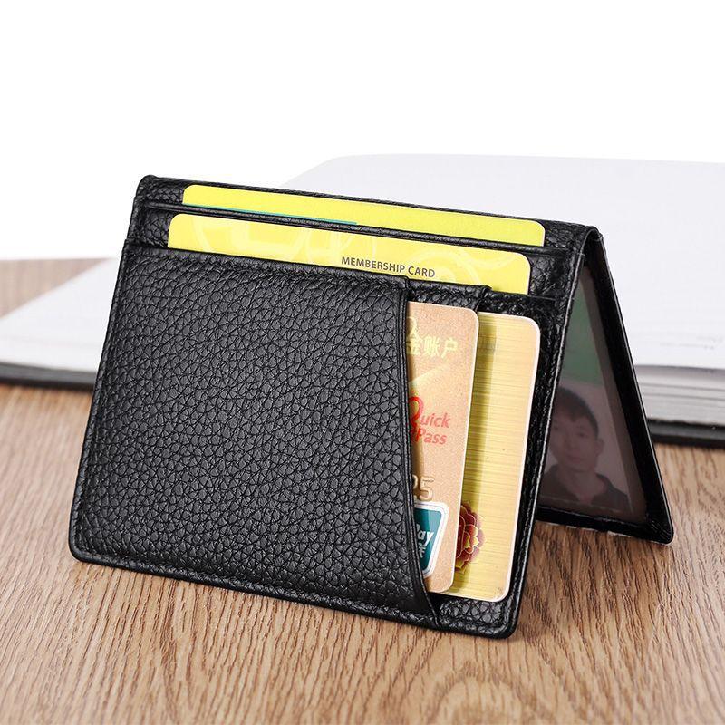 Men Slim RFID Blocking Wallet PU Leather Card Holder Minimalist Front Pocket Wallet Thin Bifold Credit Card Case Money Clip Wallet