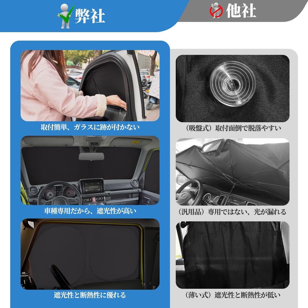 ZATOOTO Suzuki Jimny & Sierra JB64/JB74 Vehicle-Specific Sunshade, Heat Insulating, Light Blocking, Full Window Covering, Car Window Sunshade, Camping