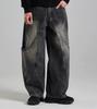 Beoteunseoul Out-Pocket Curved Volume Denim Pants (Black)