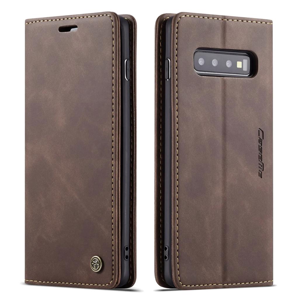 Leather Case for Samsung Galaxy S10 S9 S8 Plus S7 Edge,CaseMe Retro Purse Luxury Magneti Card Holder Wallet Cover for Note 10+